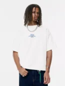 White T-Shirt With Blue Text