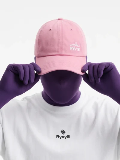 RyvyB Signature Denim Cap - Pink